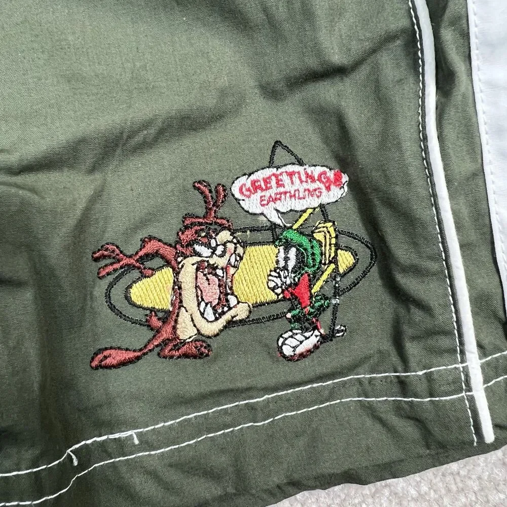 Vintage Looney Tunes Swim Shorts Men's Extra Large Marvin‎ the Martian Taz